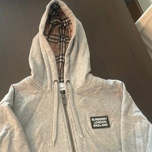 Mens Burberry Grey Hoodie